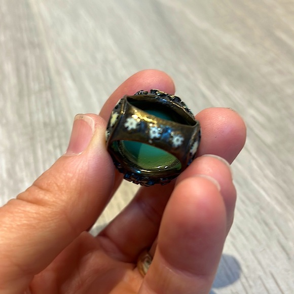 Boho-style chunky turquoise ring. - Picture 2 of 5